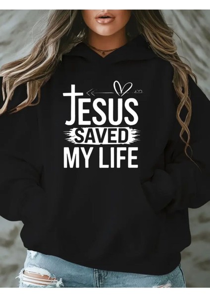 Jesus Saved Desenli Yumuşacık 2 Iplik Şardonlu Kapüşonlu Cepli Sweatshirt fiyatları