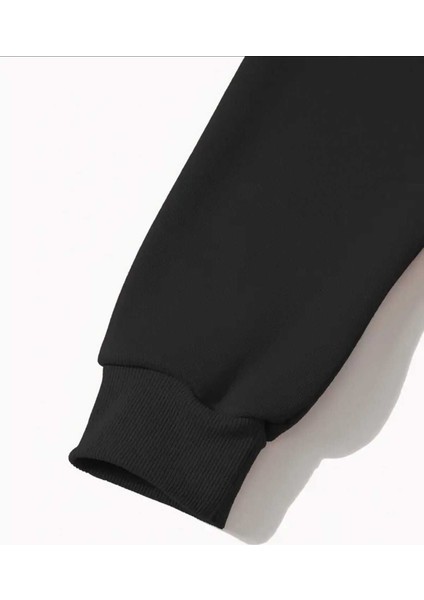 Sarı Zambak Baskılı Kapüşonlu Cepli Pamuklu Siyah Sweatshirt fırsatları