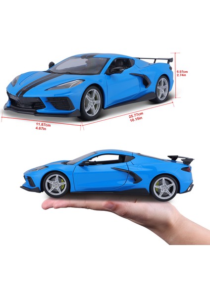 1:18 2020 Chevrolet Corvette Stingray Coupe 31455 - Mavi fırsatları