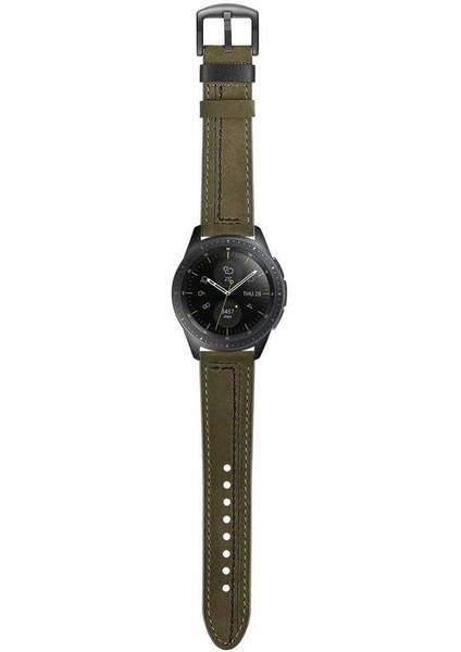 Amazfit Gts 2 Mini Uyumlu 20MM Suni Deri Pu Kordon-19 Yeşil modelleri