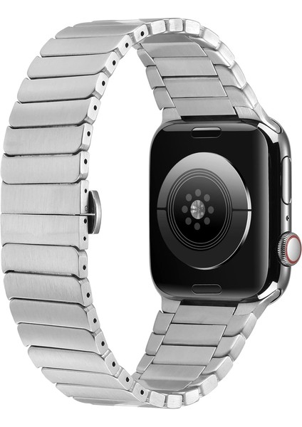 Apple Watch 5 (40MM) Uyumlu Çizgi Tasarımlı Metal Kordon-79 Gümüş fiyatları