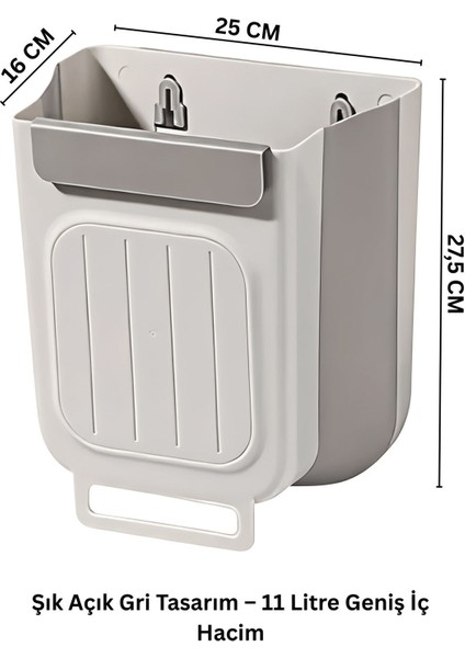 Katlanabilir Asılabilir Çöp Kovası – Büyük Boy (27,5×25×16 Cm) fiyatları