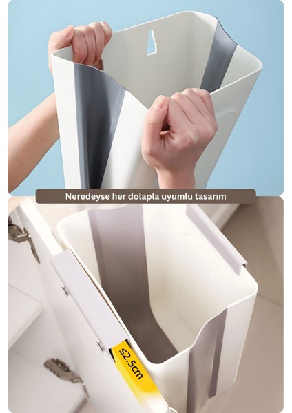 Katlanabilir Asılabilir Çöp Kovası – Büyük Boy (27,5×25×16 Cm)