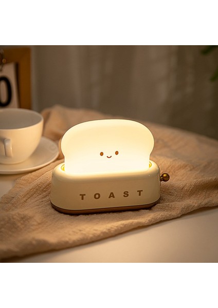 Sarı Tost Gece Lambası – Şarjlı & Pilli Sevimli LED Işık,hediyelik LED Lamba