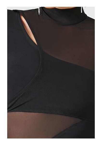 Transparan Midi Elbise