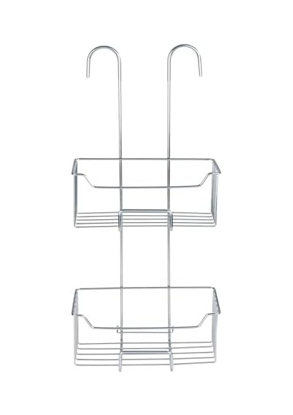 Milo Paslanmaz Çelikten Yapılmış Termostatik Duş Rafı, 2 Seviyeli, Asılı Duş Rafı, Paslanmaz, Parlak, 25 x 55 x 14 cm fiyatları