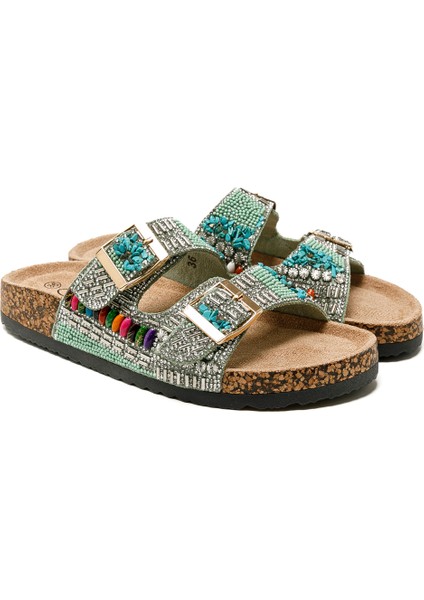 Kadın Terlik 25Y102-2 Ys Guja Yeşil modelleri