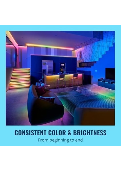 Rgbıc LED Işık Şeridi, 10 M, 16 Milyon Renk + Beyaz Tonları, Dinamik Işık Sahneleri, Wlan'ınıza Bağlanır, Ses/uygulama Kontrolü, Google Home, Alexa ve Homekit ile Çalışır fiyatları