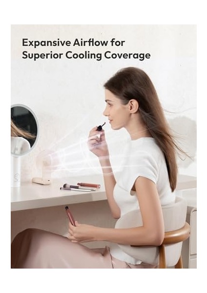 Ince Taşınabilir Fan, Ince El Fan, USB Şarj Edilebilir Mini Kişisel [24H Maksimum Soğutma Süresi], Seyahat Için Akülü Küçük Katlanabilir Cep, Yaz, Kadınlar, Kızlar Için Hediyeler -Bej modelleri