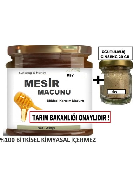 Mesir Macunu 240gr Ve Ginseng öğütülmüş 20gr