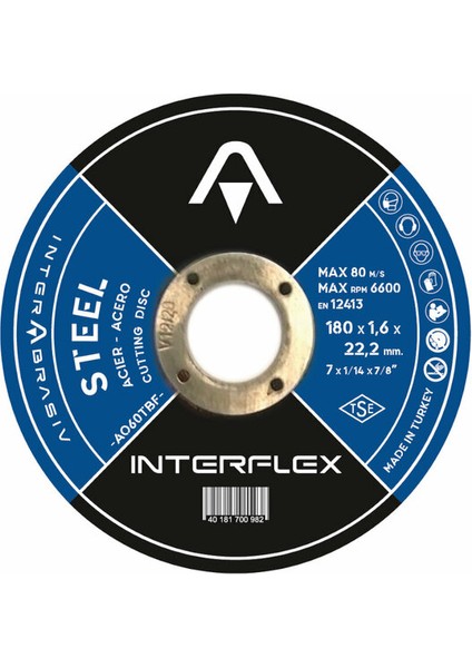 Interflex Taş Metal 180X1,6 mm T41 (Düz)