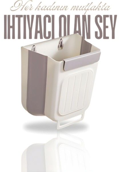 Katlanabilir Asılabilir Çöp Kovası – Büyük Boy (27,5×25×16 Cm)
