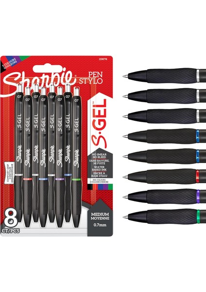 Gel Jel Mürekkepli Kalem, 0.7 Mm, 8li Bls