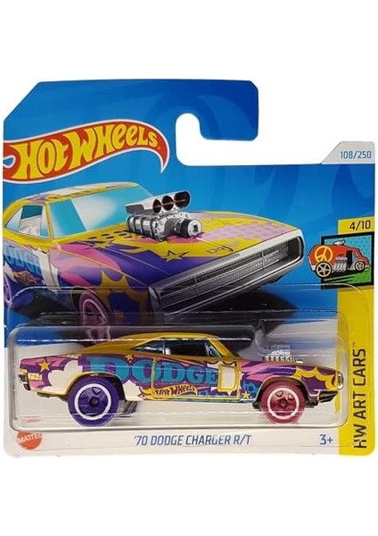 - ´70 Dodge Charger R/t - Hw Art Cars 4/10 - HTB76 - Short Card - Comic Style - Comic Design - Mattel 2024-1:64 fiyatları