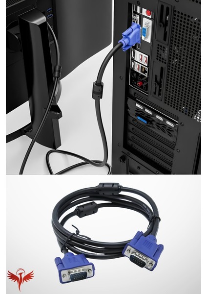 1.5 Metre VGA Kablo Monitör-Pc Görüntü Kablosu Premium 1.5mt fırsatları