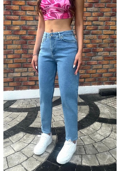Kadın Yüksek Bel Boyfriend Likralı Kot Pantolon fiyatları