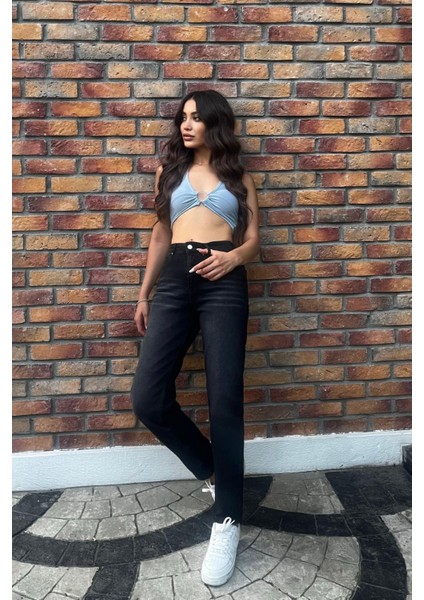 Kadın Yüksek Bel Boyfriend Likralı Kot Pantolon fırsatları