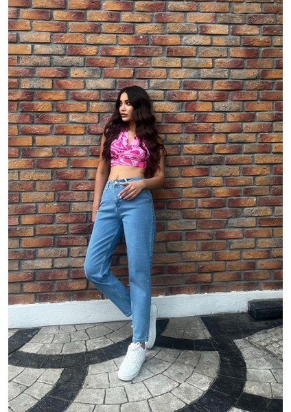 Kadın Yüksek Bel Boyfriend Likralı Kot Pantolon modelleri