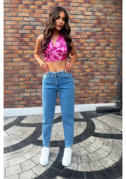 Kadın Yüksek Bel Boyfriend Likralı Kot Pantolon fırsatları