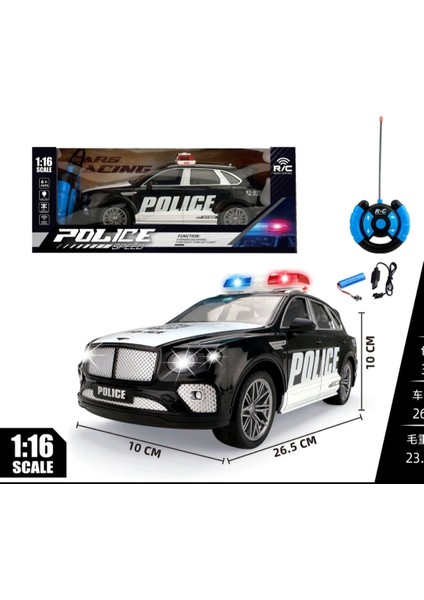 Berattoys Uzaktan Kumandalı Polis Arabası 26 cm Şarzlı Sesli Işıklı Full Fonksiyon Kumandalı Araba modelleri