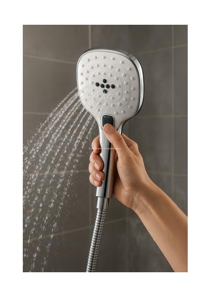 Spiralli Duş Başlığı Seti, 3 Fonksiyonlu Tuşlu Geniş Gövde Krom Duş Başlığı, 150 cm Duş Hortumu, Mafsallı Başlık, Vida ve Dübel Dahil, Su Tasarruflu, Duvara Monte Banyo Takımı fiyatları