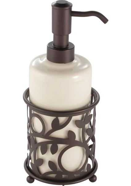 Sıvı Sabunluk Çiçek Celik Standlı 8X8X22CM 355ML