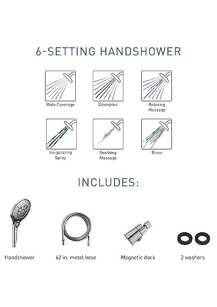 3662EPBG Engage Magnetix Altı Fonksiyonlu 12,7 cm Manyetik Yerleştirme Sistemli El Duş Başlığı, Fırçalanmış Altın fiyatları