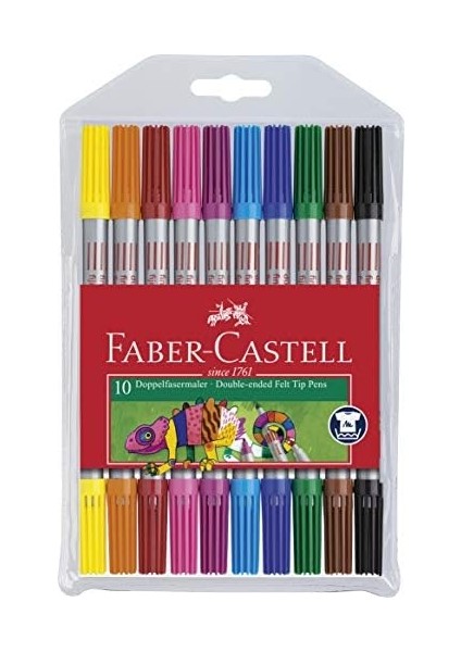 Çift Taraflı Keçeli Kalem 10 Renk, Kalın ve Ince Uçlu, Canlı Renkler, Su Bazlı Mürekkep modelleri