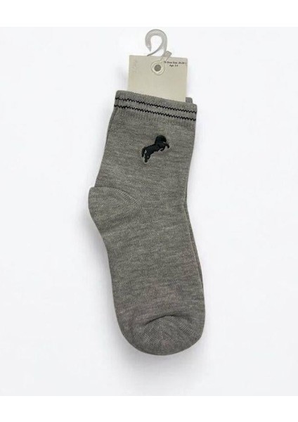 Erkek Çocuk At Işlemeli Soket Çorap