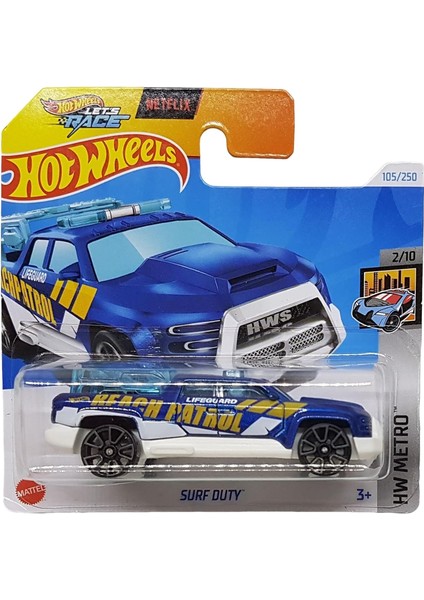 - Surf Duty - Hw Metro 2/10 - HTB14 - Short Card - Beach Patrol - Lifeguard - Netflix Let´s Race - Mattel 2024 - 1:64