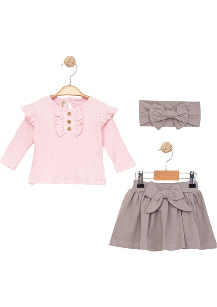 Etekli Bandanalı Kız Bebek Takım