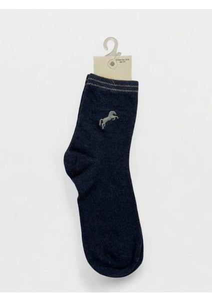 Erkek Çocuk At Işlemeli Soket Çorap