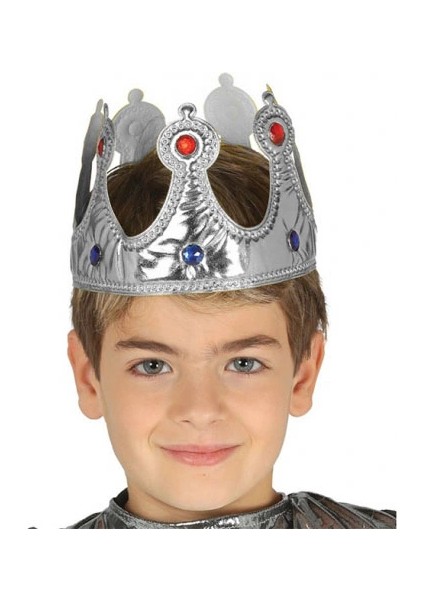 Gümüş Kumaş Çocuk Kral Tacı