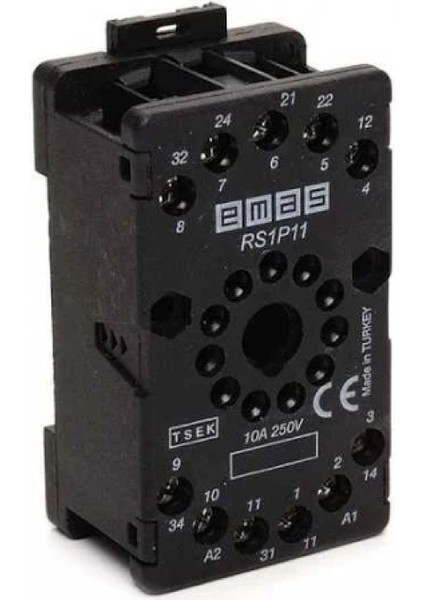 RS1P08H1 ,yuvarlak-8-Pin Vidalı Ray Röle Soket