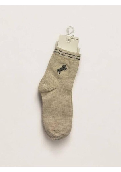 Erkek Çocuk At Işlemeli Soket Çorap