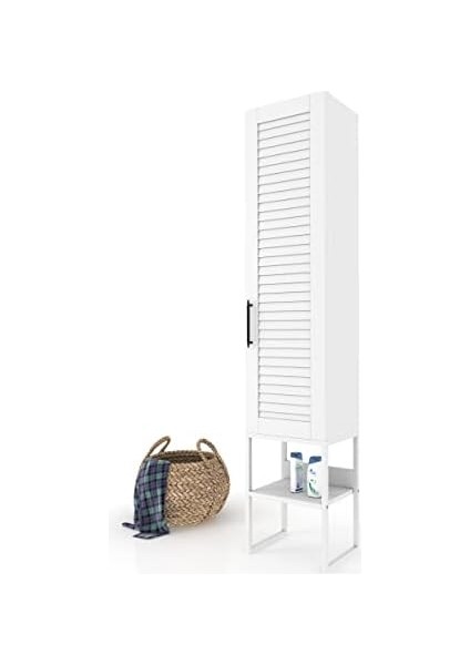 BNY130-BEYAZ Panjur Kapaklı Metal Ayaklı Banyo Dolabı modelleri