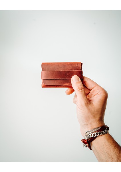 El Yapımı Minimalist Gerçek Deri Cüzdan
