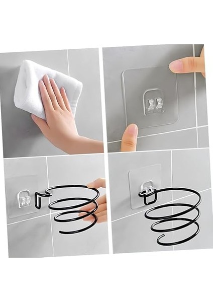 Yapışkanlı Metal Fön Makinesi Askısı - Delmeden Montaj, Spiral Tasarım, Paslanmaz Duvar Tipi Saç Kurutma Makinesi Tutucu - Elektrostatik Boyalı Banyo Düzenleyici fiyatları