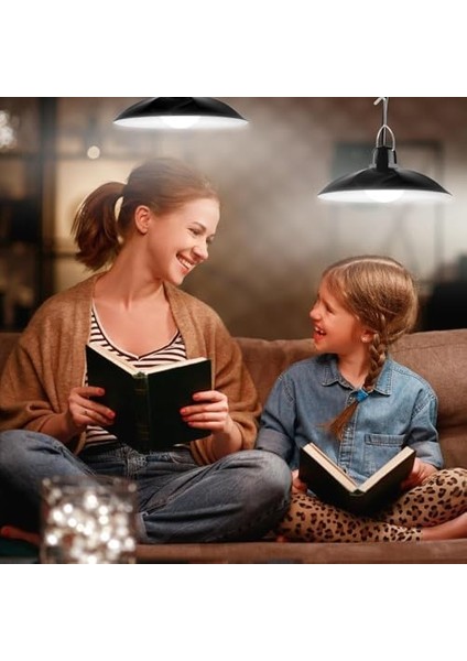 2 Lambalı Iç ve Dış Mekan Kullanımına Uygun, Solar Güneş Enerjili Tavan Aydınlatması, Beyaz Led, IP65 Su Geçirmez, Karavan, Teras, Veranda, Balkon Sarkıt LED Işık, Bahçe Armatürü modelleri