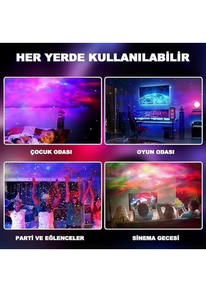 Astronot Projektör Gece Lambası - Uzaktan Kumandalı Çok Renkli Nebula Yıldızlı Gece Lambası - Zamanlayıcılı modelleri