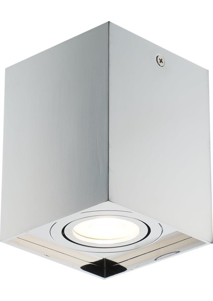 Medna Krom Kare. Teklı Plafonyer 1XGU10