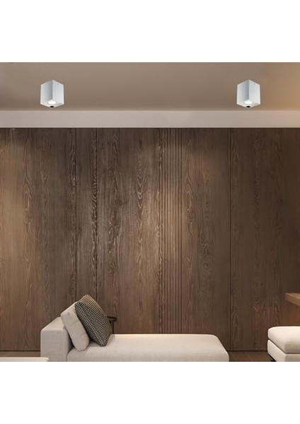 Medna Krom Kare. Teklı Plafonyer 1XGU10 modelleri