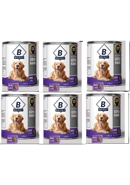 Brısky Yetişkin Köpek Kuzu Etli Konserve Yaş Mama 415G x 6 Adet