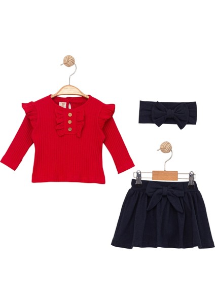 Etekli Bandanalı Kız Bebek Takım