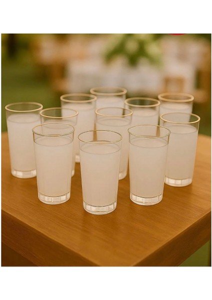 Kristal Rakı Bardağı 175 cc 10'lu Tek Kullanımlık Şeffaf Kokteyl ve Rakı Bardağı