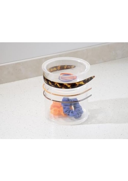 69930 Netlik Saç Aksesuarı Düzenleyici, Plastik Banyo Saklama Kutusu, 2 Bölmeli, Şeffaf modelleri