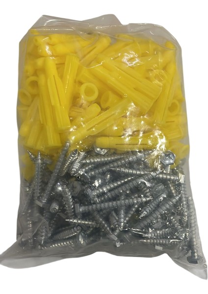 100 Adet Plastik Dübel + Vida