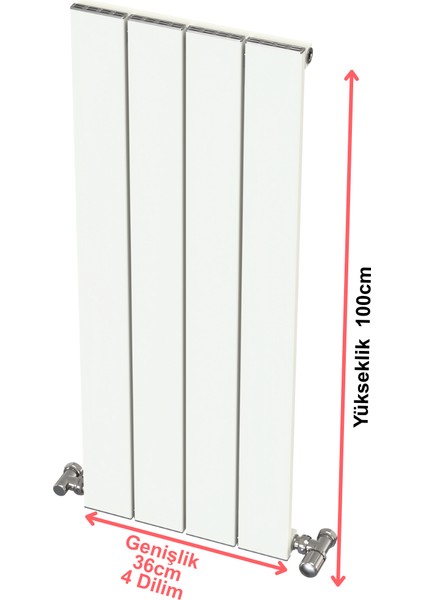 Hestia Alüminyum Radyatör Dikey 100 x 36 (4 Dilimli) fiyatları