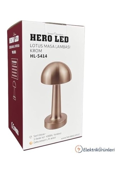 Şarjlı Masa Lambası - Krom, Dokunmatik, Dim Edilebilir, 3 Renk Modu (6500K-3200K-AMBER), 4-8 Saat Çalışma, 1,5 Saat Şarj, 217X95 mm fiyatları