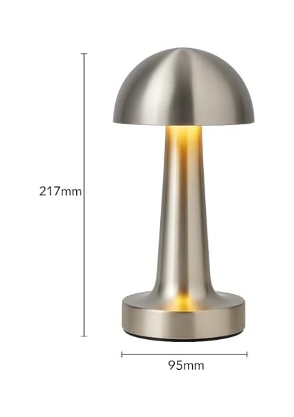 Şarjlı Masa Lambası - Krom, Dokunmatik, Dim Edilebilir, 3 Renk Modu (6500K-3200K-AMBER), 4-8 Saat Çalışma, 1,5 Saat Şarj, 217X95 mm modelleri